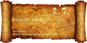 Kozsik Teréz névjegykártya