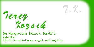 terez kozsik business card